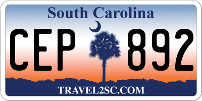SC license plate CEP892