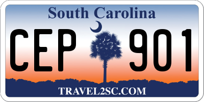 SC license plate CEP901