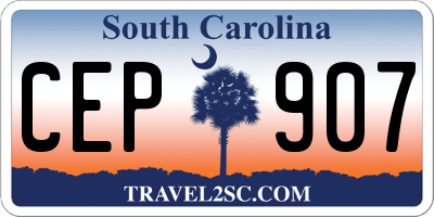 SC license plate CEP907
