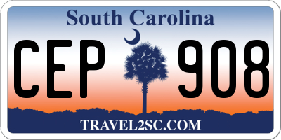 SC license plate CEP908