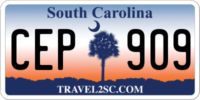 SC license plate CEP909