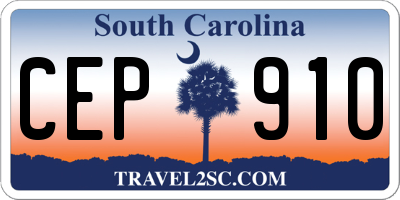 SC license plate CEP910