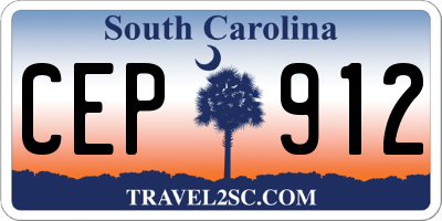 SC license plate CEP912