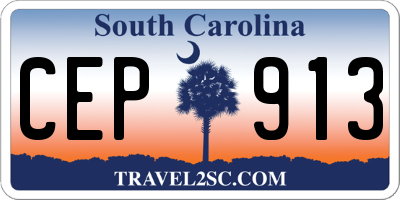 SC license plate CEP913