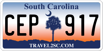 SC license plate CEP917