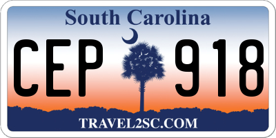 SC license plate CEP918