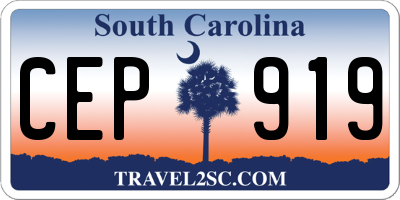 SC license plate CEP919