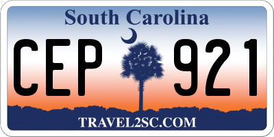 SC license plate CEP921