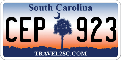 SC license plate CEP923