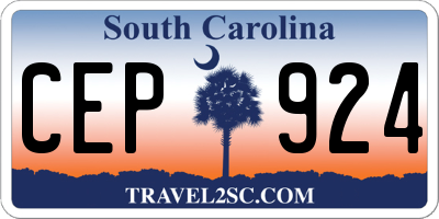 SC license plate CEP924