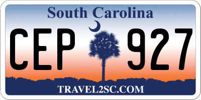 SC license plate CEP927