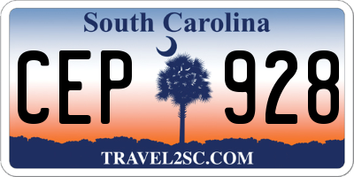 SC license plate CEP928