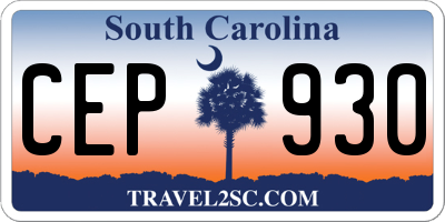 SC license plate CEP930