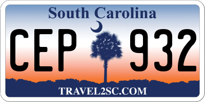 SC license plate CEP932