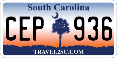 SC license plate CEP936