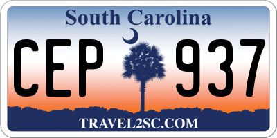 SC license plate CEP937