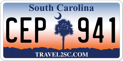 SC license plate CEP941
