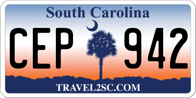 SC license plate CEP942