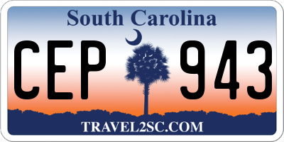 SC license plate CEP943