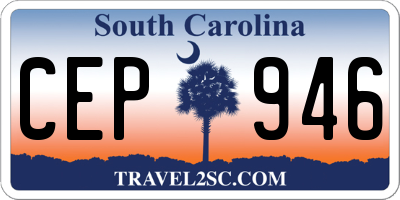 SC license plate CEP946