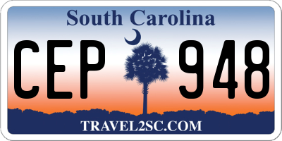 SC license plate CEP948