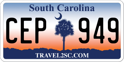 SC license plate CEP949