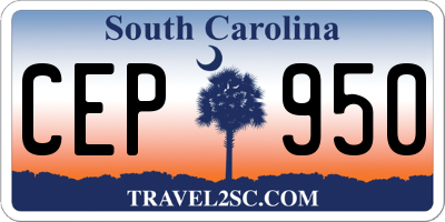 SC license plate CEP950