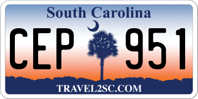 SC license plate CEP951