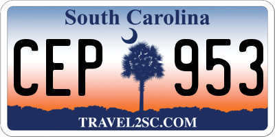 SC license plate CEP953