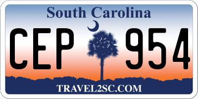 SC license plate CEP954