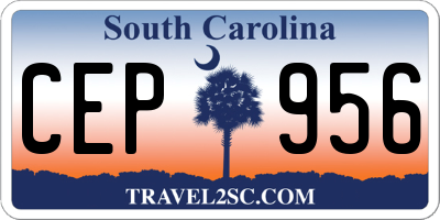 SC license plate CEP956