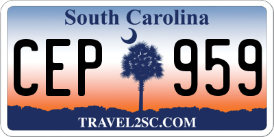 SC license plate CEP959