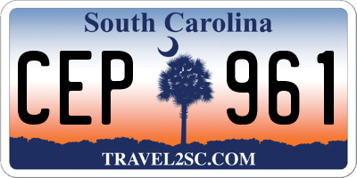 SC license plate CEP961