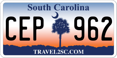 SC license plate CEP962