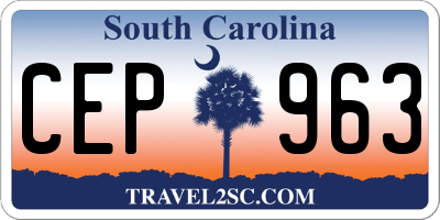 SC license plate CEP963