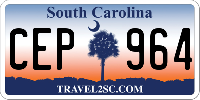 SC license plate CEP964