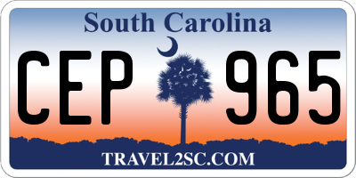 SC license plate CEP965