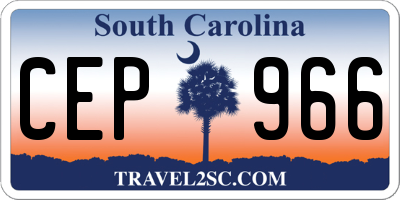 SC license plate CEP966