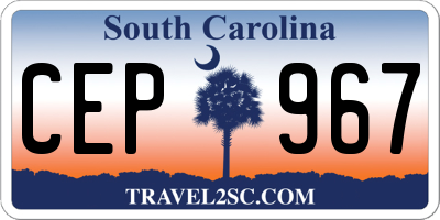 SC license plate CEP967