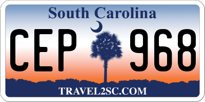 SC license plate CEP968