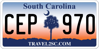 SC license plate CEP970