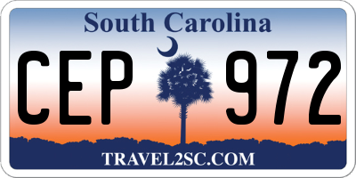 SC license plate CEP972