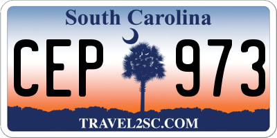 SC license plate CEP973