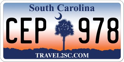SC license plate CEP978