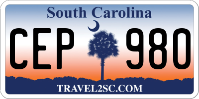 SC license plate CEP980