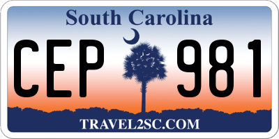 SC license plate CEP981