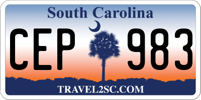 SC license plate CEP983
