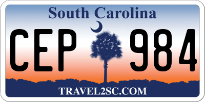 SC license plate CEP984