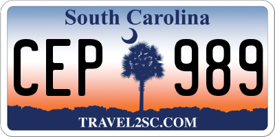 SC license plate CEP989