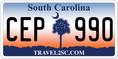 SC license plate CEP990